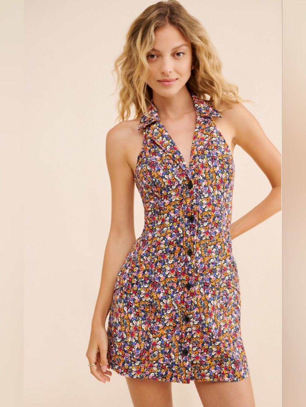Anthropologie Maeve Amelia T-Back Mini Dress Sz L NWOT